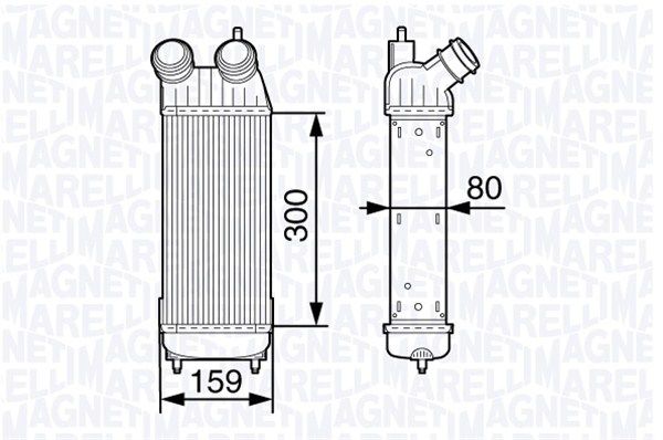 MAGNETI MARELLI tarpinis suslėgto oro aušintuvas, kompresorius 351319202310